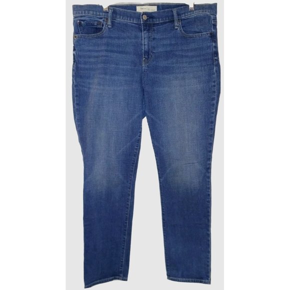 GAP 1969 16/33R Dark Indigo Real Straight Jeans w/ Some Stretch 28" inseam - Picture 1 of 7